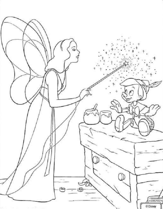 coloriage Pinocchio et la fee